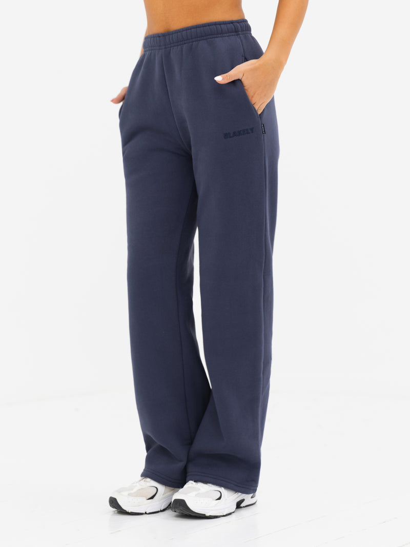 Kayla Wide Leg Sweatpants - True Navy