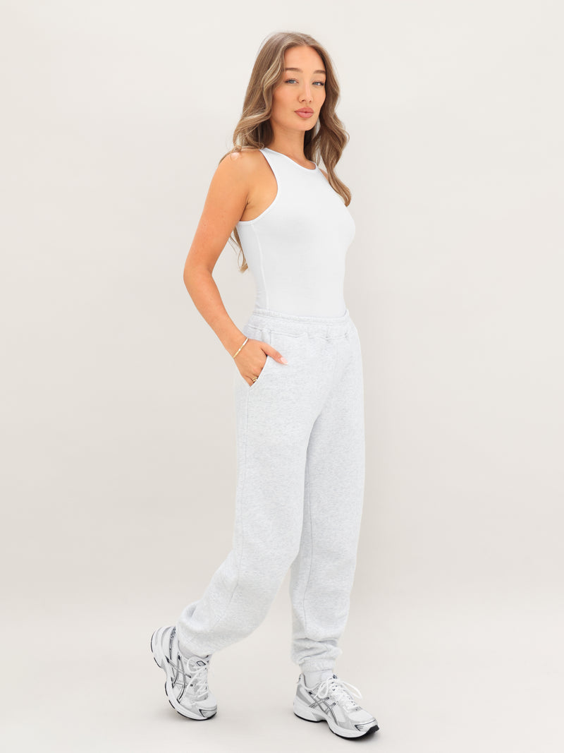 Isabel Cuffed Sweatpants - Marl White