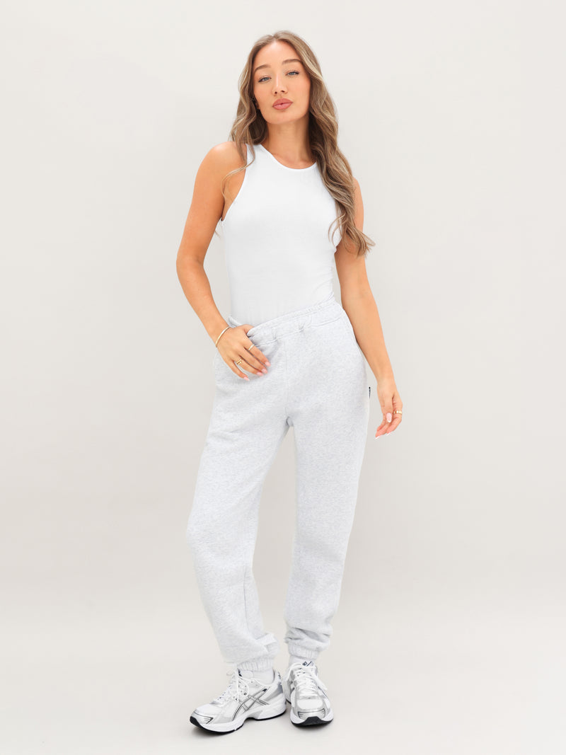 Isabel Cuffed Sweatpants - Marl White