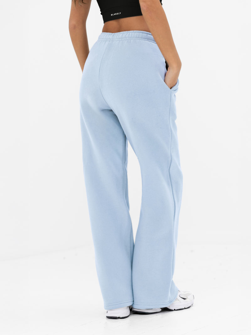 Isabel Wide Leg Sweatpants - Powder Blue
