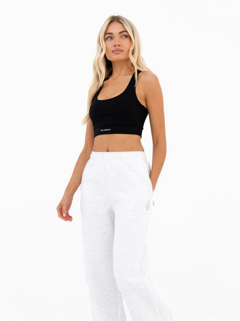 Esme Wide Leg Sweatpants - Marl White