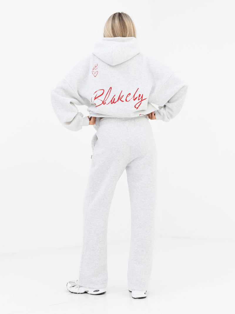 Esme Wide Leg Sweatpants - Marl White