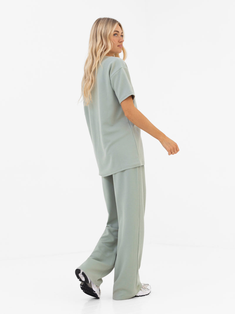 Soft Waffle Oversized T-Shirt - Sage Green
