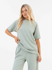 Soft Waffle Oversized T-Shirt - Sage Green