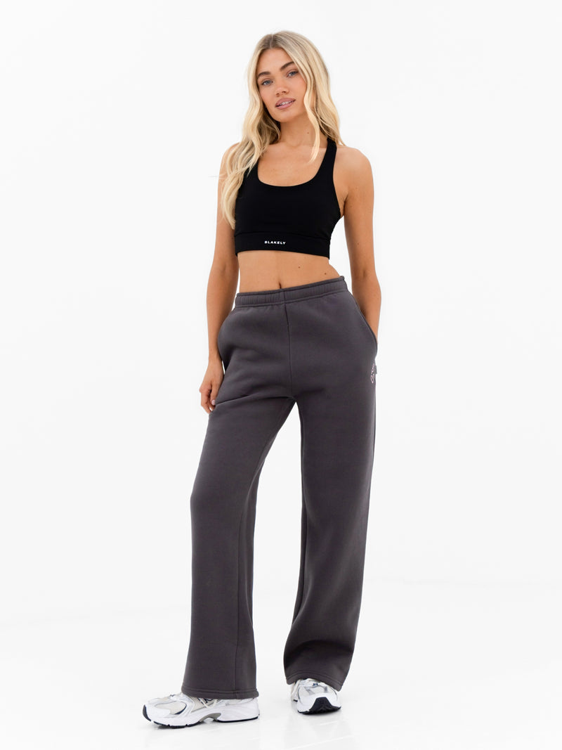 Esme Wide Leg Sweatpants - Charcoal