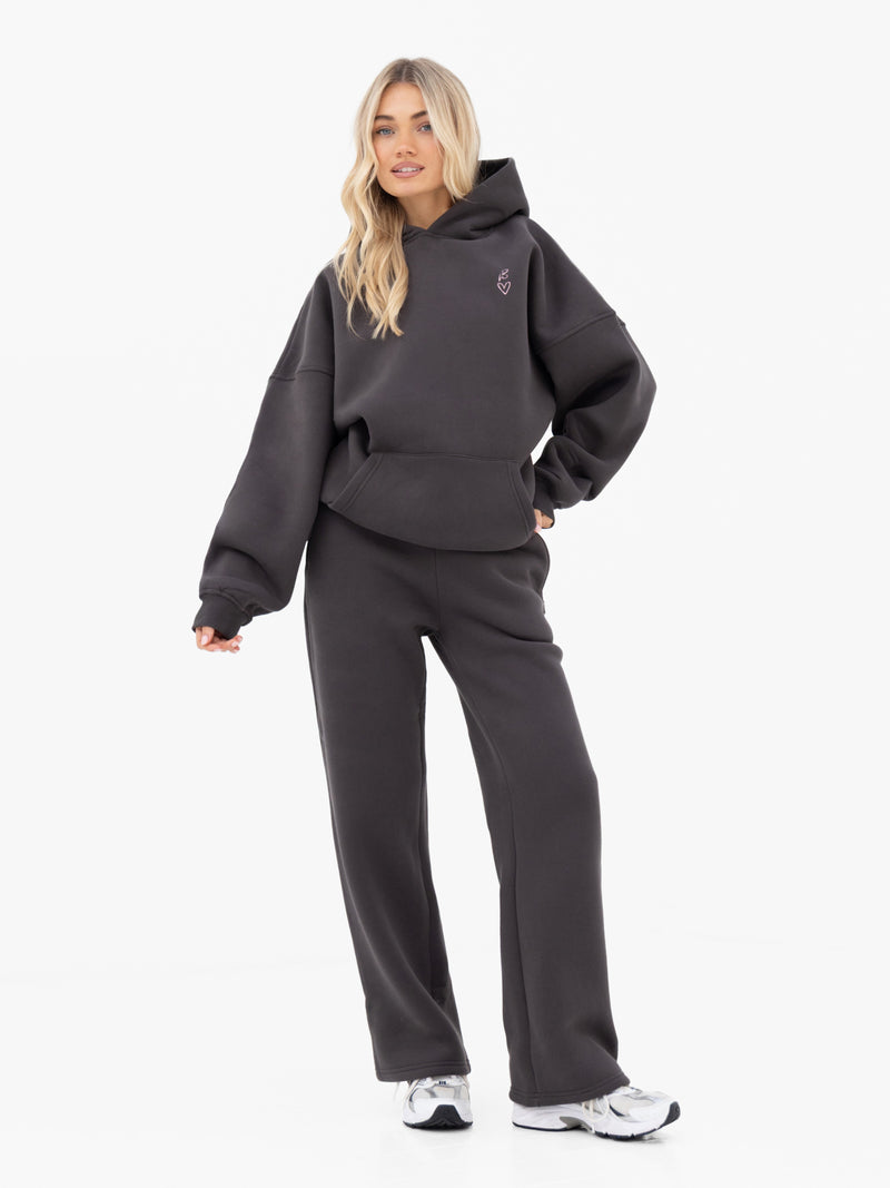 Esme Wide Leg Sweatpants - Charcoal