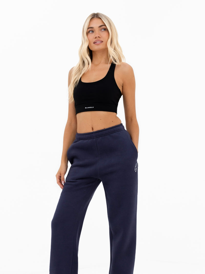 Esme Wide Leg Sweatpants - True Navy