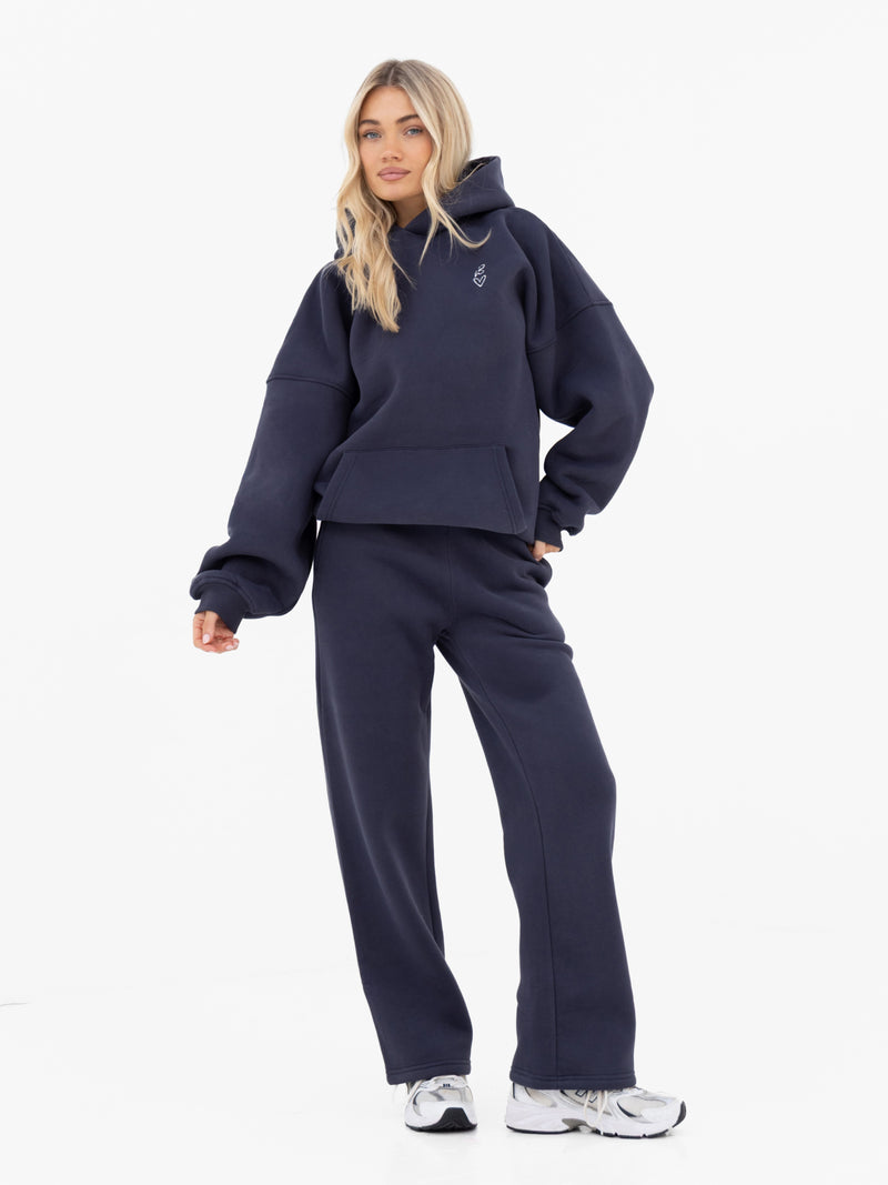 Esme Wide Leg Sweatpants - True Navy