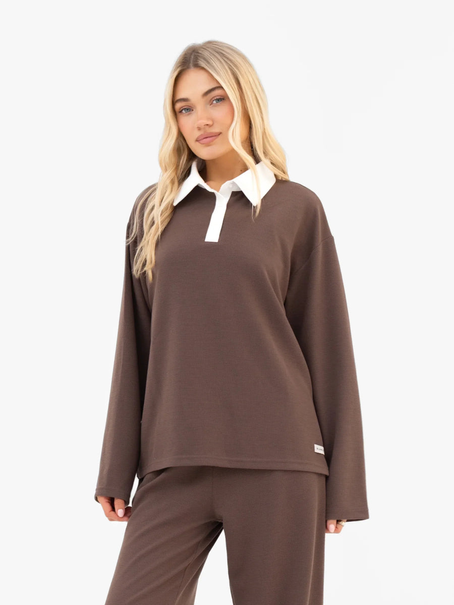 Buy Blakely Womens Brown Soft Waffle Rugby Shirt | Free delivery on ...