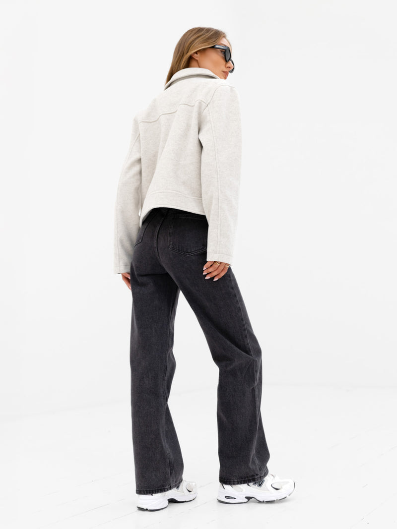 Ellie Zip Up Jacket - Stone