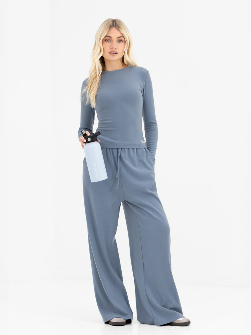 Ebony Long Sleeve Top - Dusty Blue