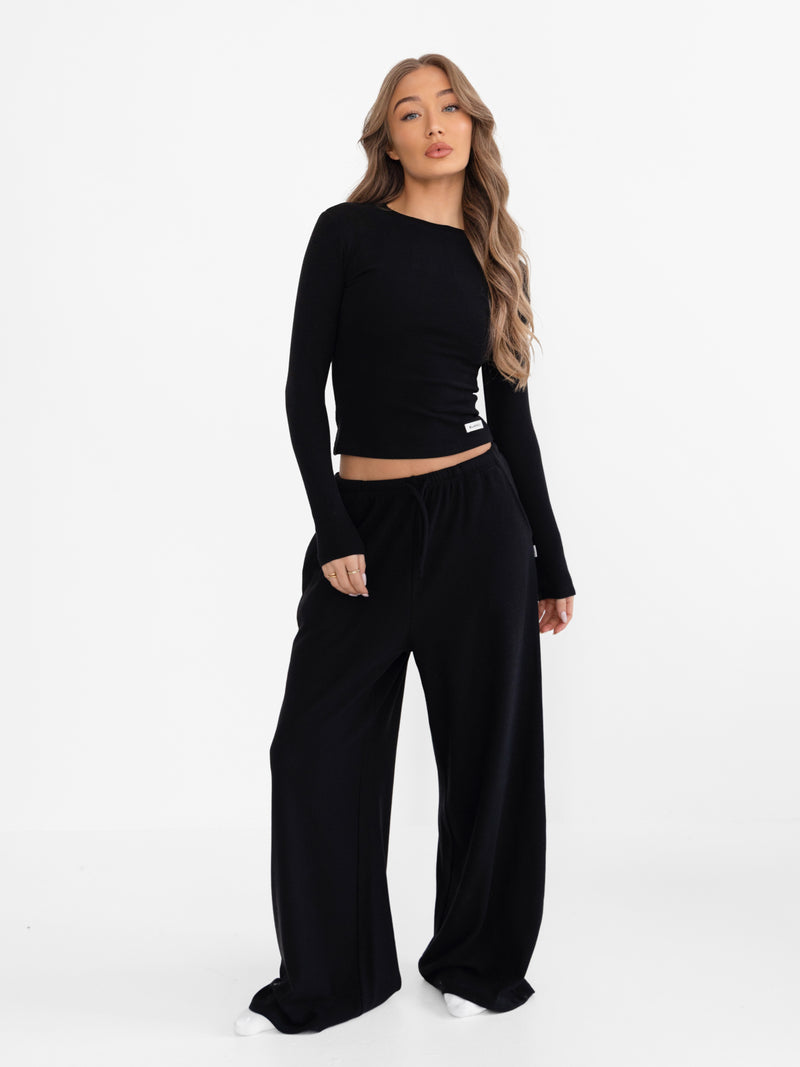 Ebony Long Sleeve Top - Black