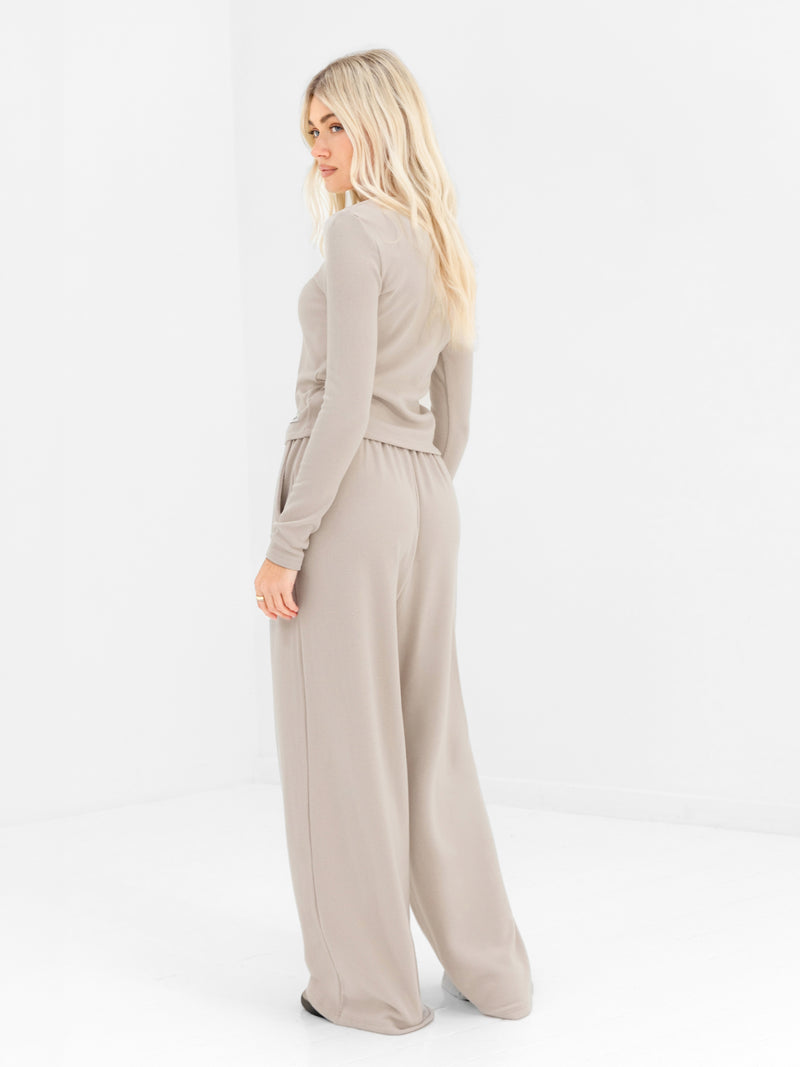 Ebony Long Sleeve Top - Light Stone