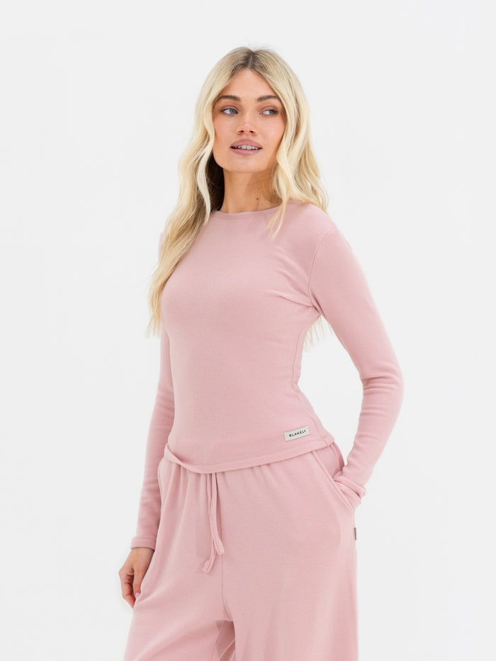 Ebony Long Sleeve Top - Soft Rose