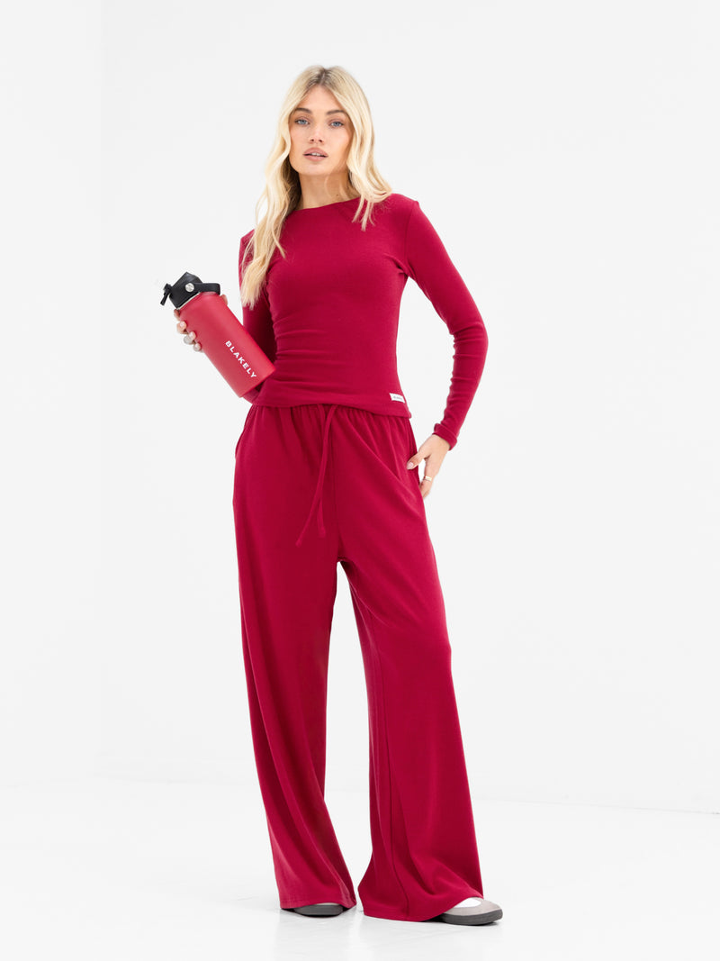Ebony Long Sleeve Top - Deep Raspberry