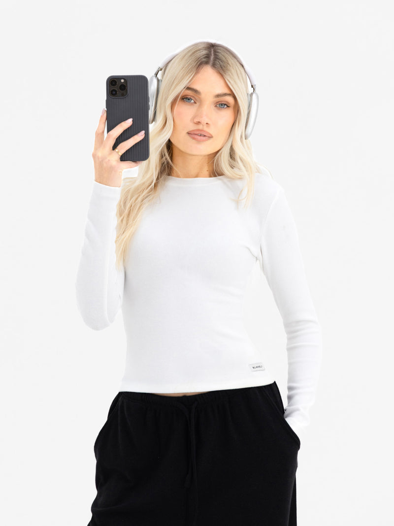 Ebony Long Sleeve Top - Warm White