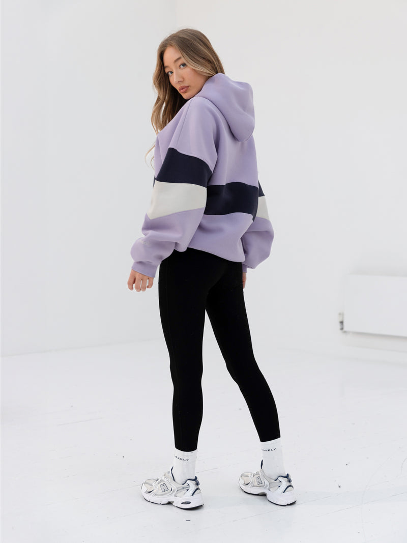 Panel Oversized Hoodie - Violet