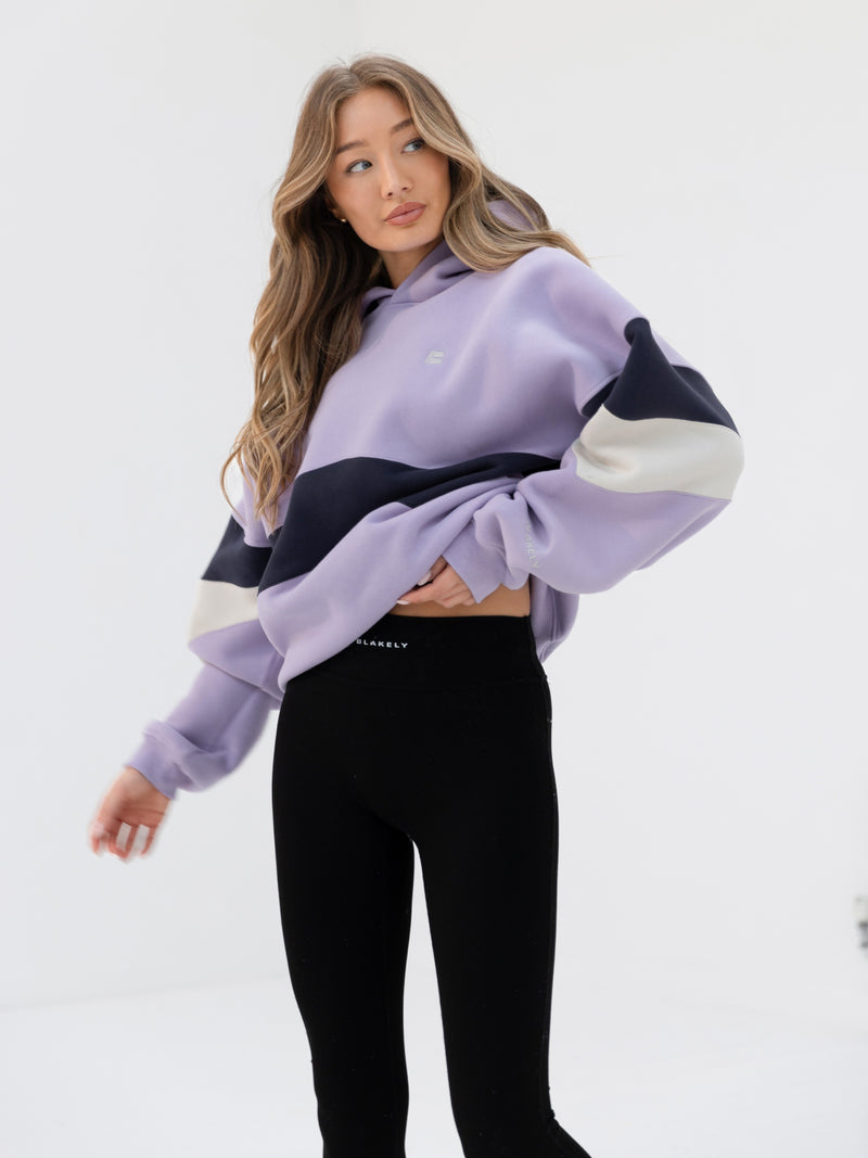 Panel Oversized Hoodie - Violet