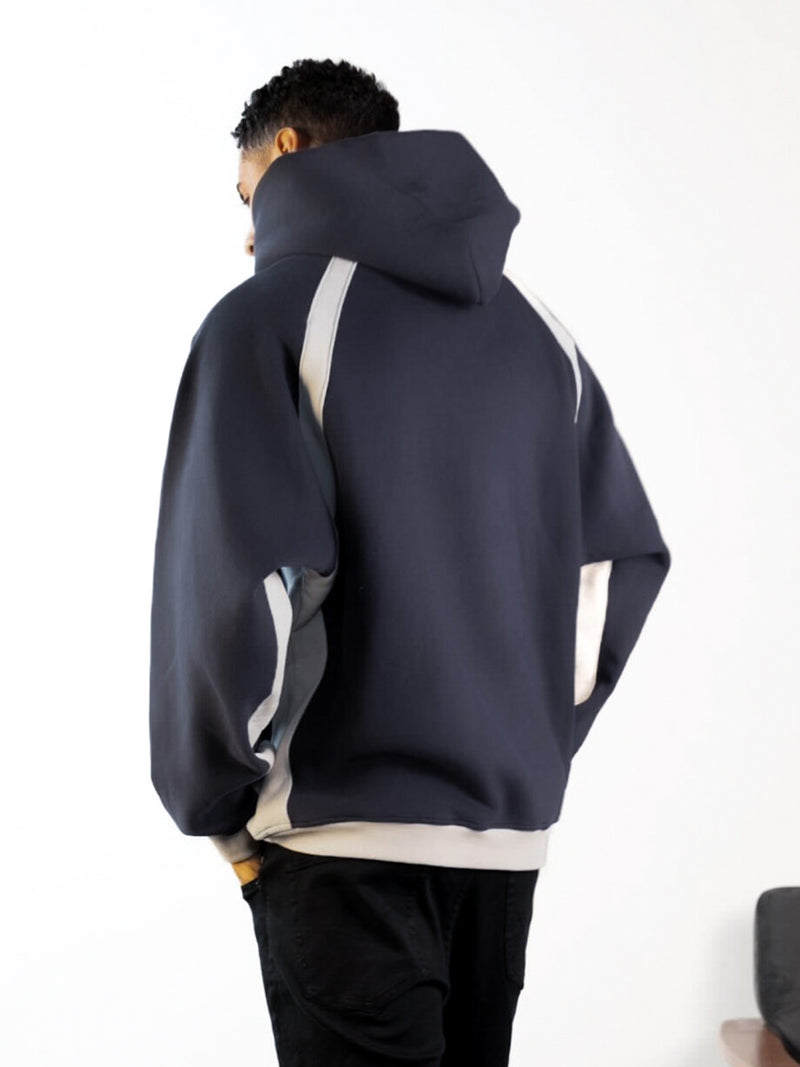 Classic Panel Relaxed Hoodie - True Navy