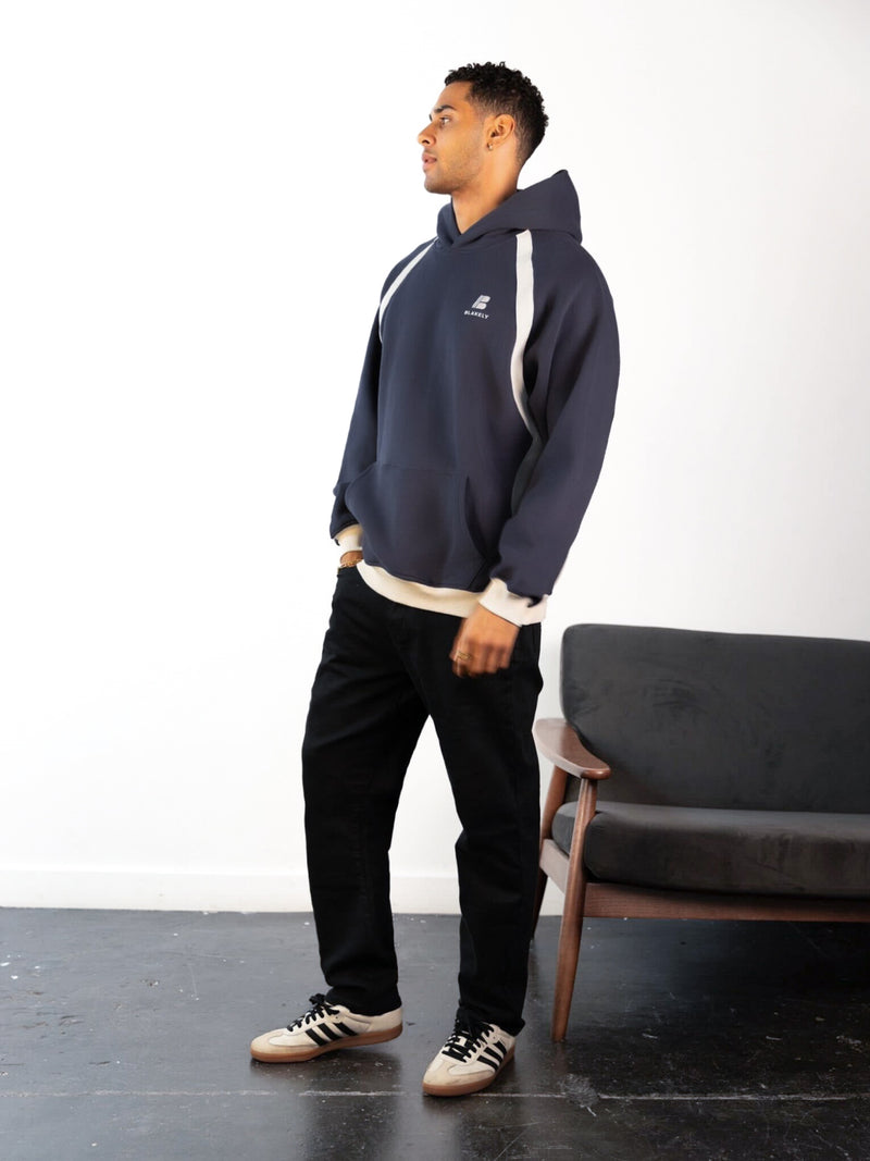 Classic Panel Relaxed Hoodie - True Navy