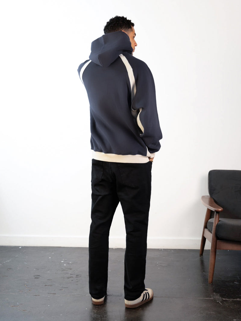 Classic Panel Relaxed Hoodie - True Navy