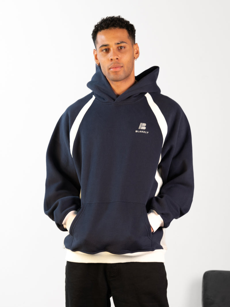 Classic Panel Relaxed Hoodie - True Navy