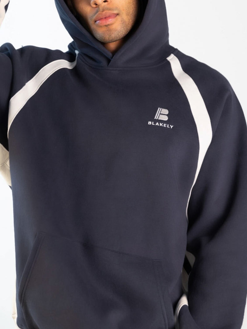 Classic Panel Relaxed Hoodie - True Navy