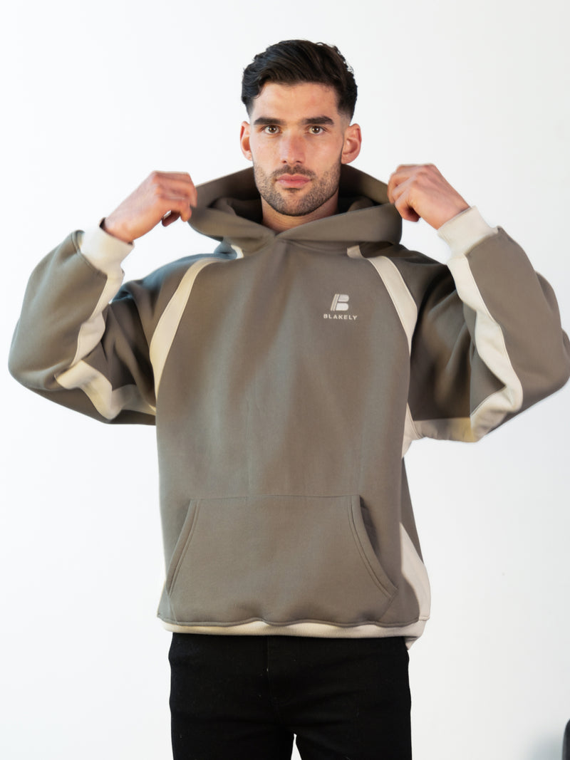 Classic Panel Relaxed Hoodie - Safari Green