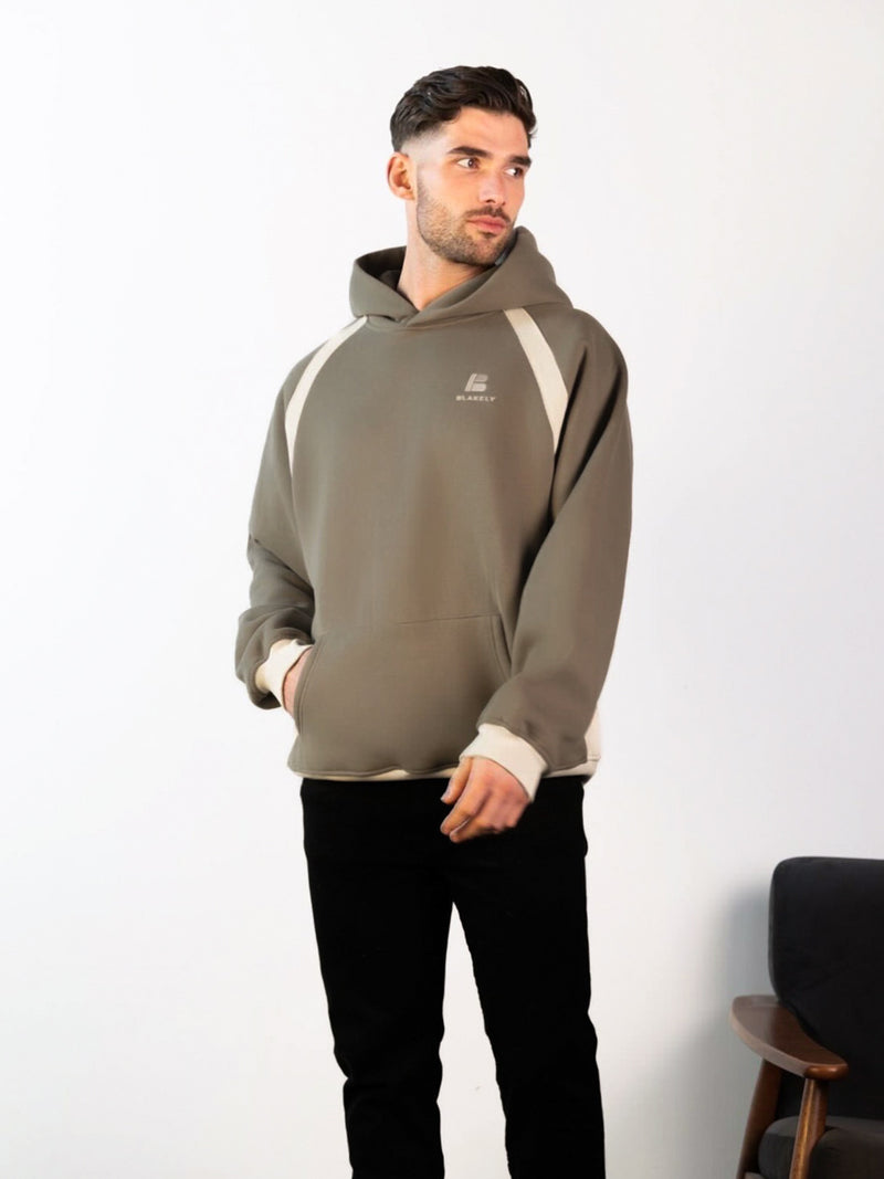 Classic Panel Relaxed Hoodie - Safari Green