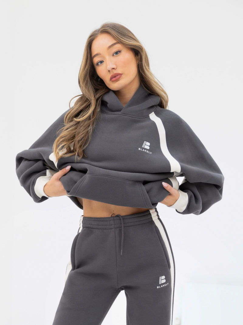 Classic Panel Oversized Hoodie - Charcoal