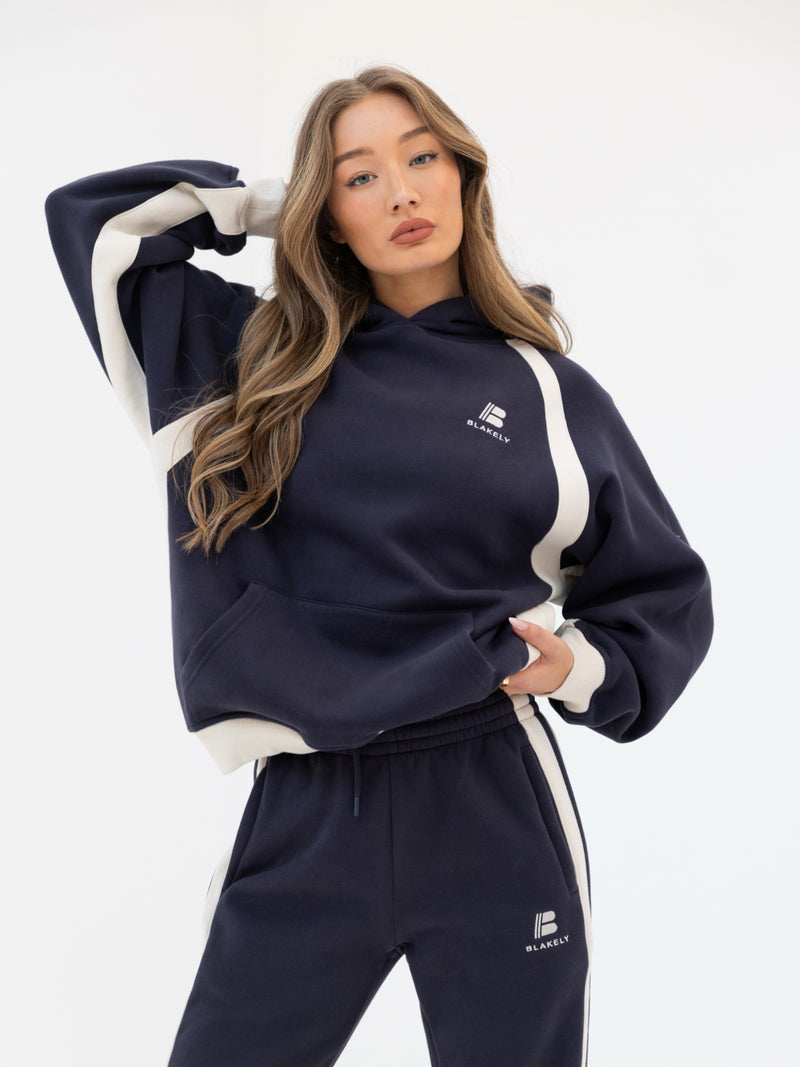 Classic Panel Oversized Hoodie - True Navy