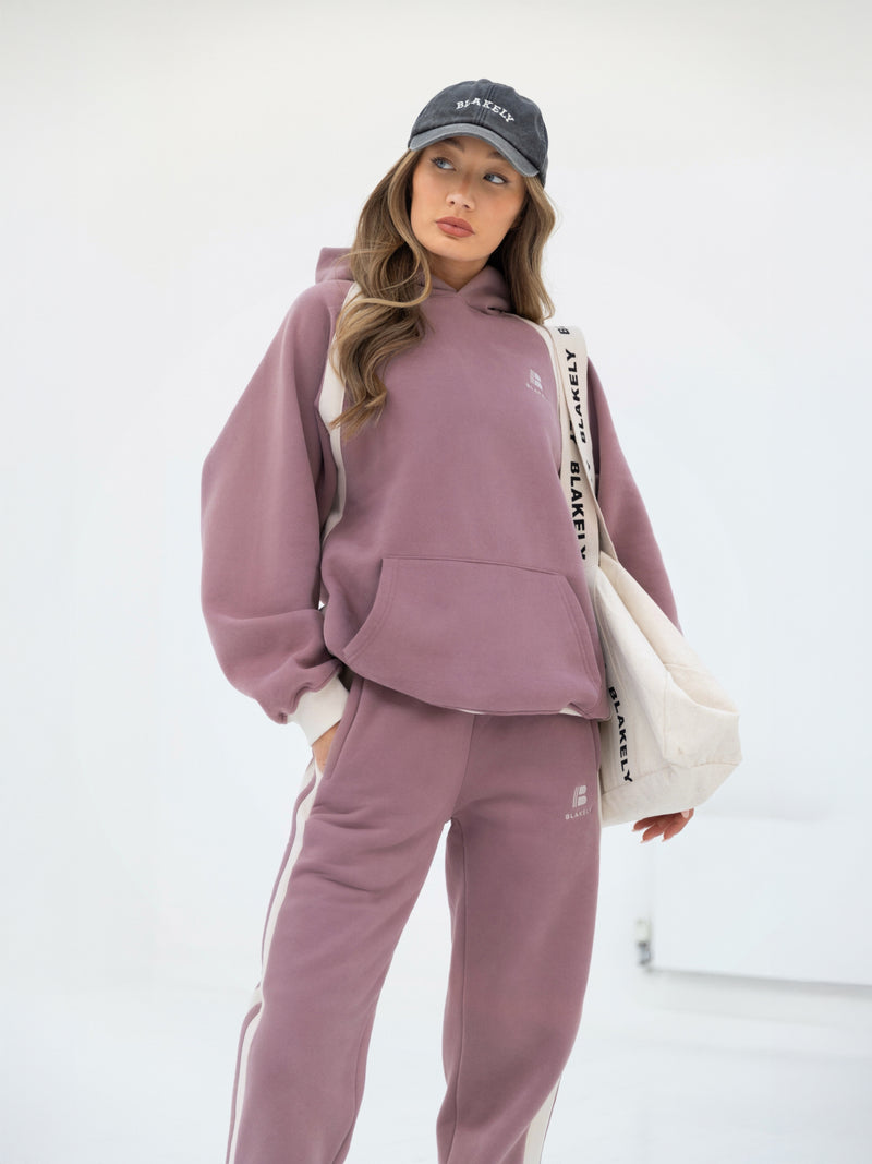 Classic Panel Oversized Hoodie - Dusty Pink