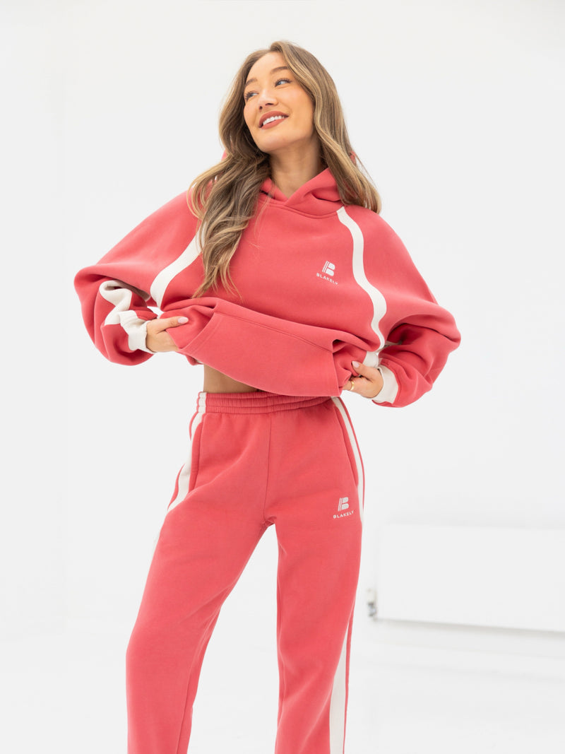 Classic Panel Oversized Hoodie - Raspberry