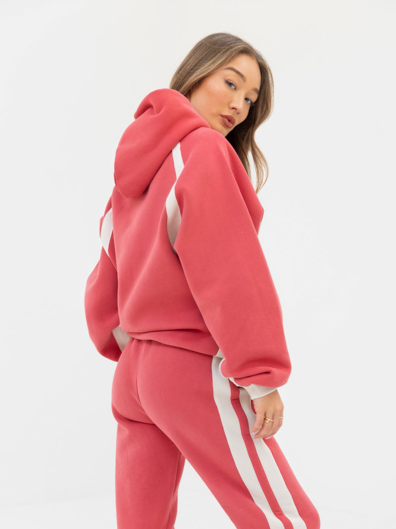 Classic Panel Oversized Hoodie - Raspberry