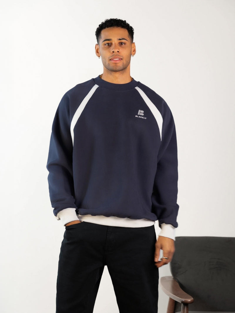 Classic Panel Relaxed Jumper - True Navy