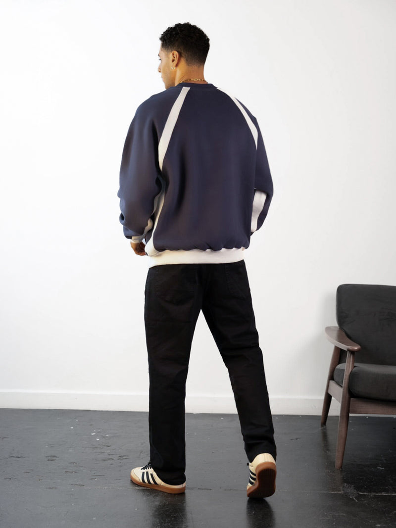 Classic Panel Relaxed Jumper - True Navy