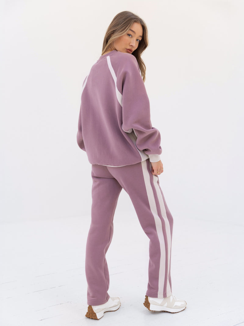 Classic Panel Oversized Jumper - Dusty Pink