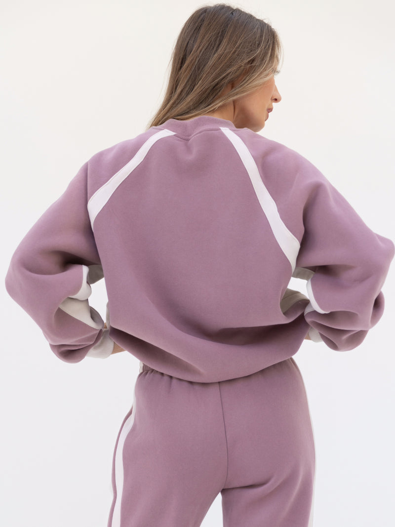 Classic Panel Oversized Jumper - Dusty Pink