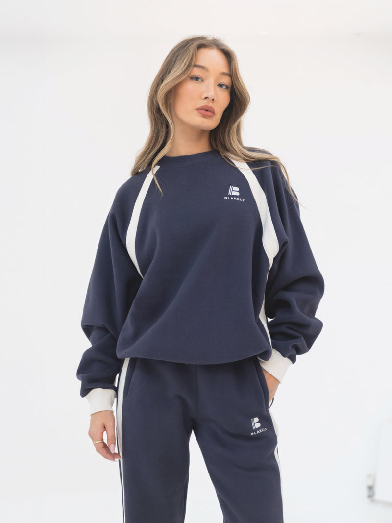 Classic Panel Oversized Jumper - True Navy