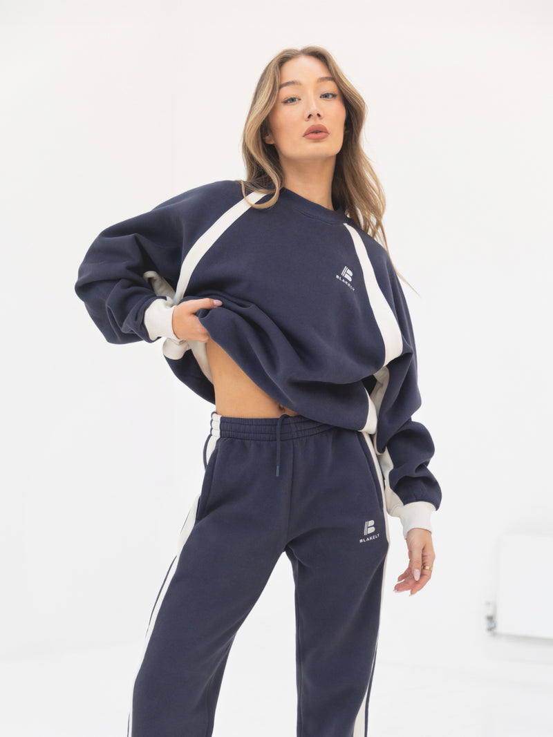 Classic Panel Oversized Jumper - True Navy