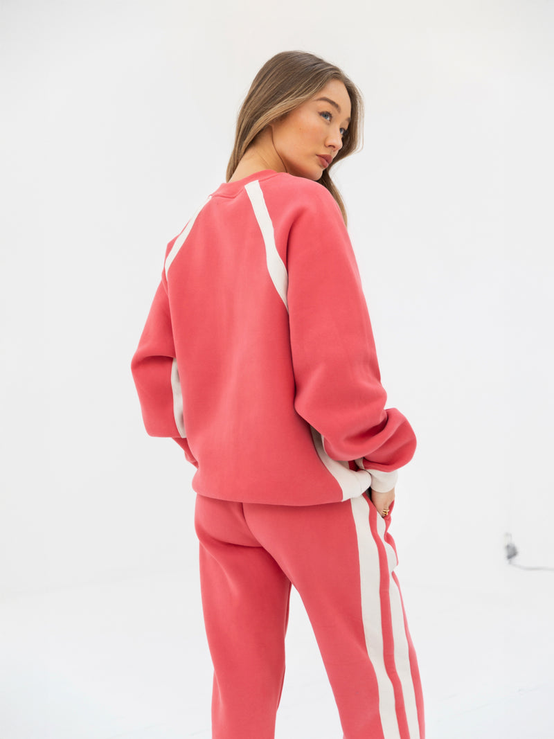 Classic Panel Oversized Jumper - Raspberry