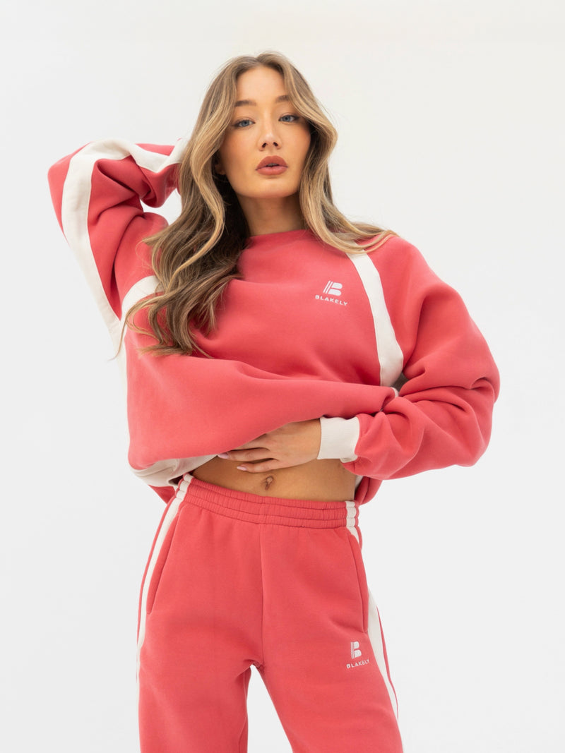 Classic Panel Oversized Jumper - Raspberry