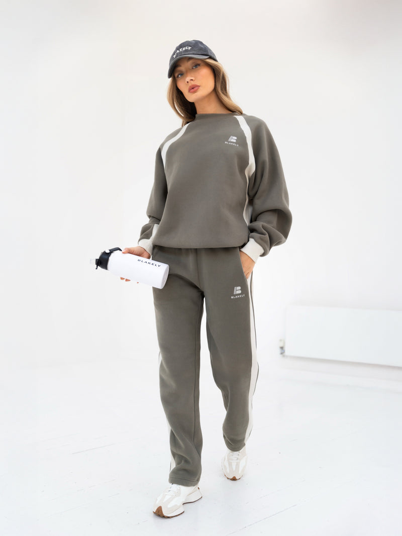 Classic Panel Oversized Jumper - Safari Green