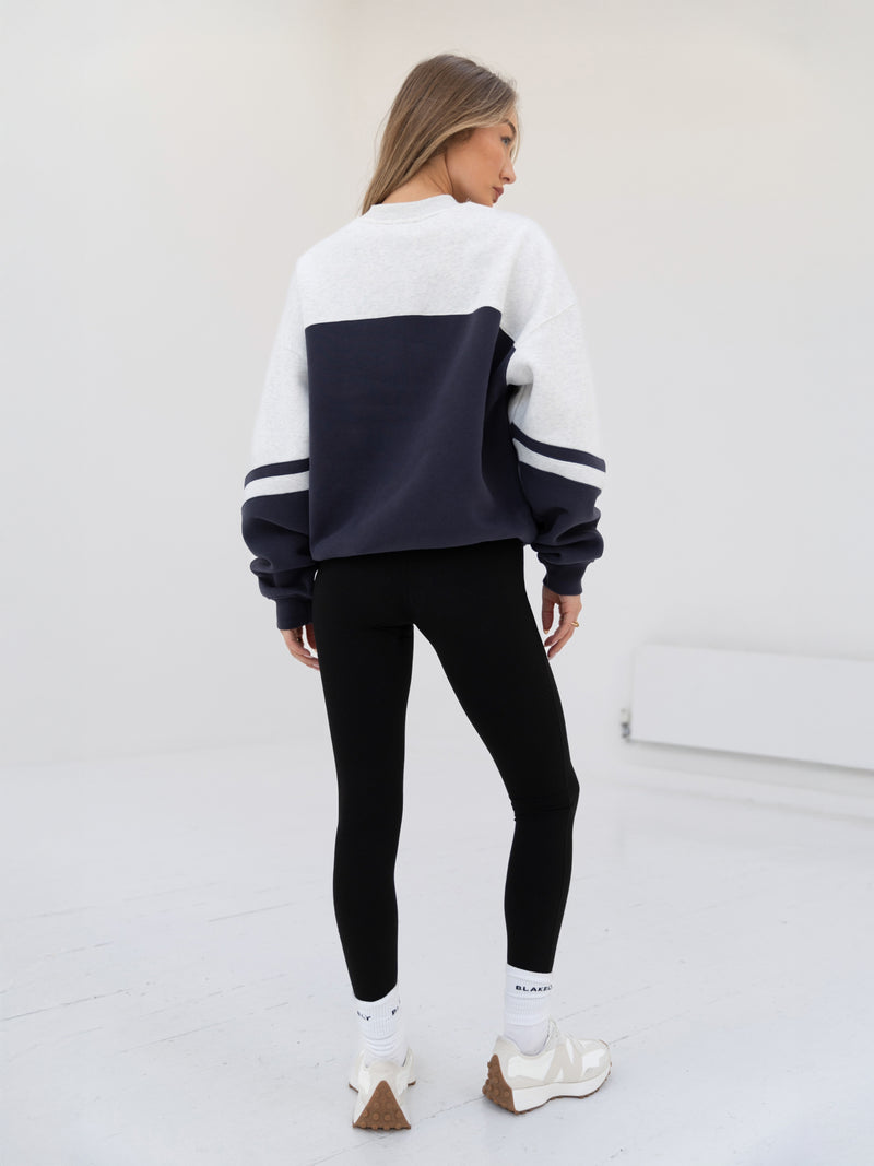 Curved Panel Oversized Jumper - True Navy