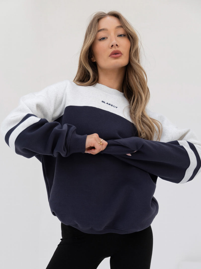 Curved Panel Oversized Jumper - True Navy