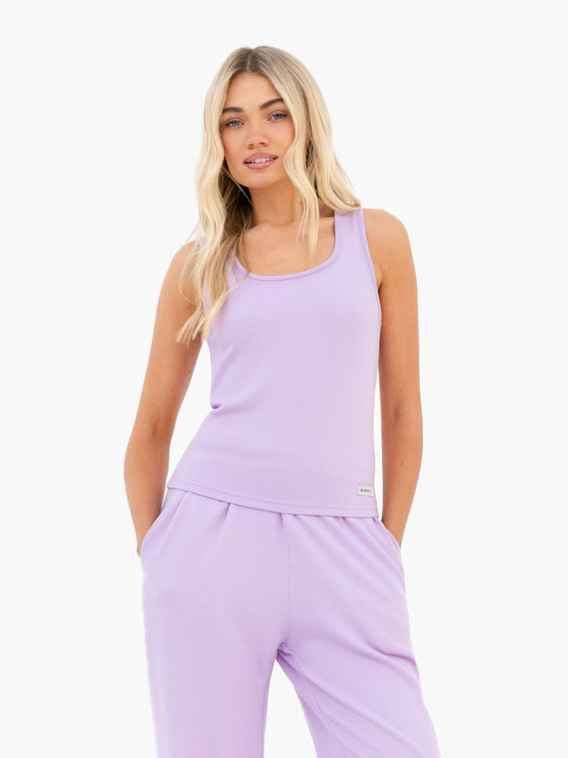 Soft Waffle Vest Top - Purple