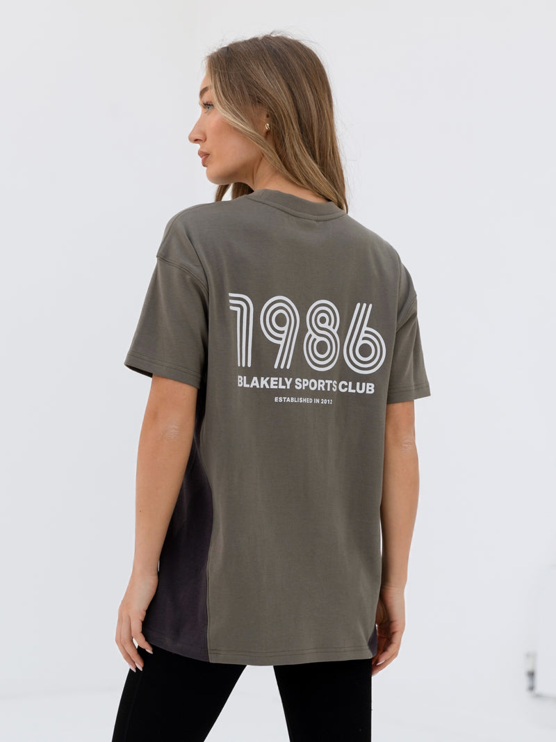 Panel Oversized T-Shirt - Safari Green