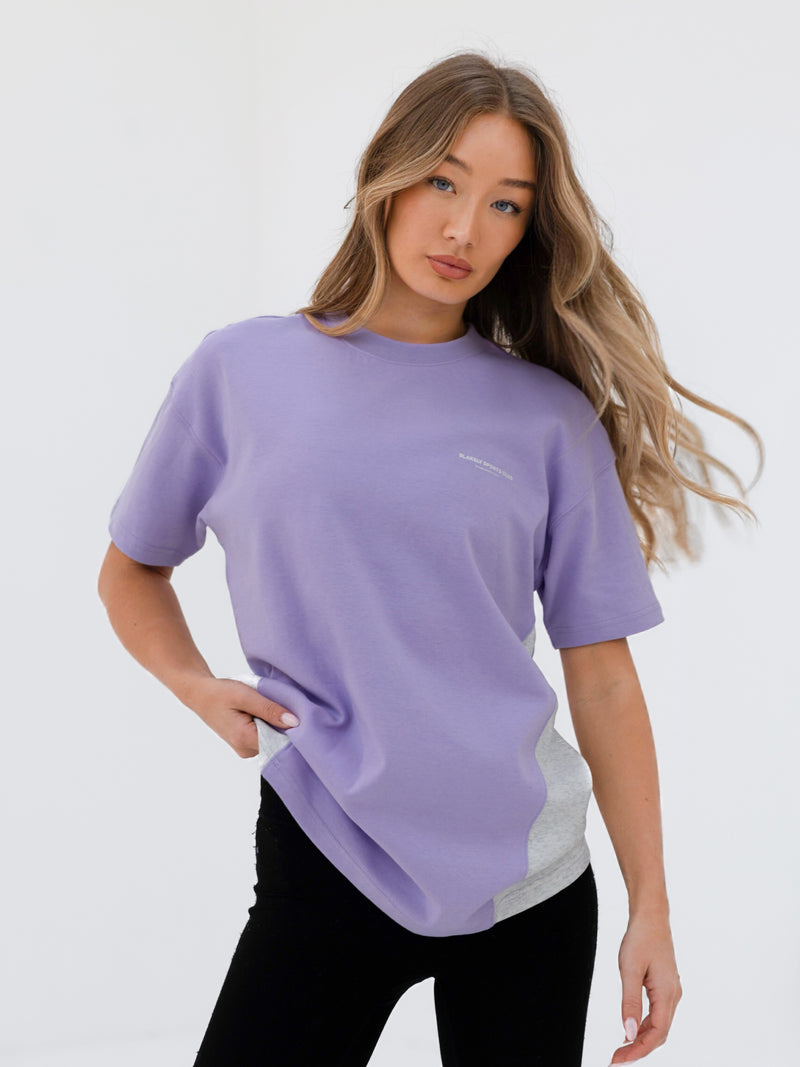 Panel Oversized T-Shirt - Violet