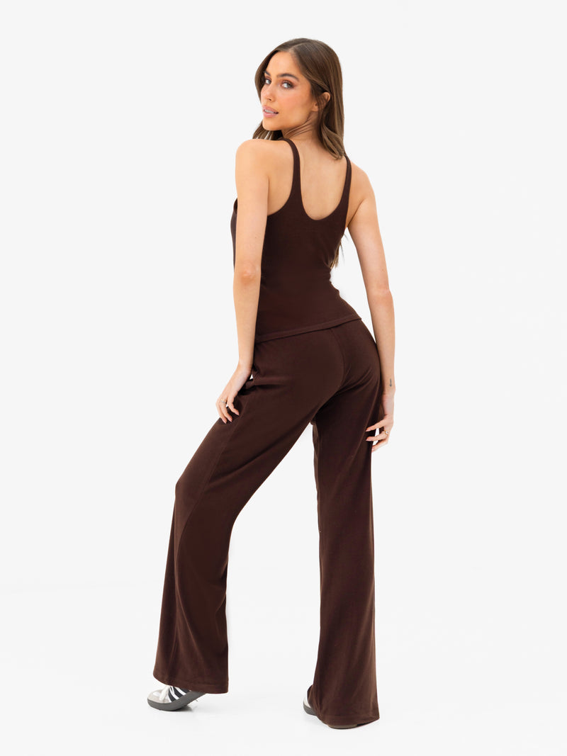 Nellie Vest Top - Dark Brown