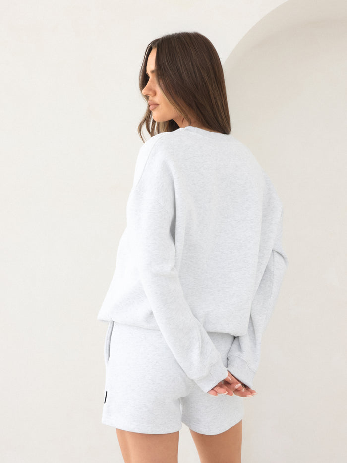 Blakely Basic Oversized Jumper - Marl White